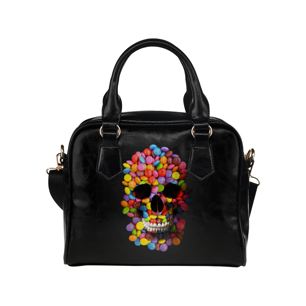 Halloween Candy Sugar Skull Shoulder Handbag (Model 1634)