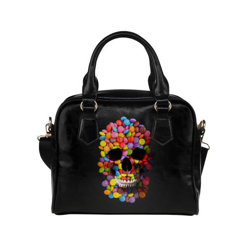 Halloween Candy Sugar Skull Shoulder Handbag (Model 1634)
