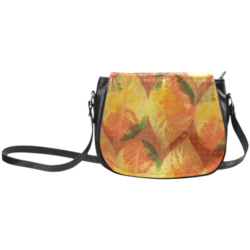 Fall Colors Leaves Pattern Classic Saddle Bag/Small (Model 1648)