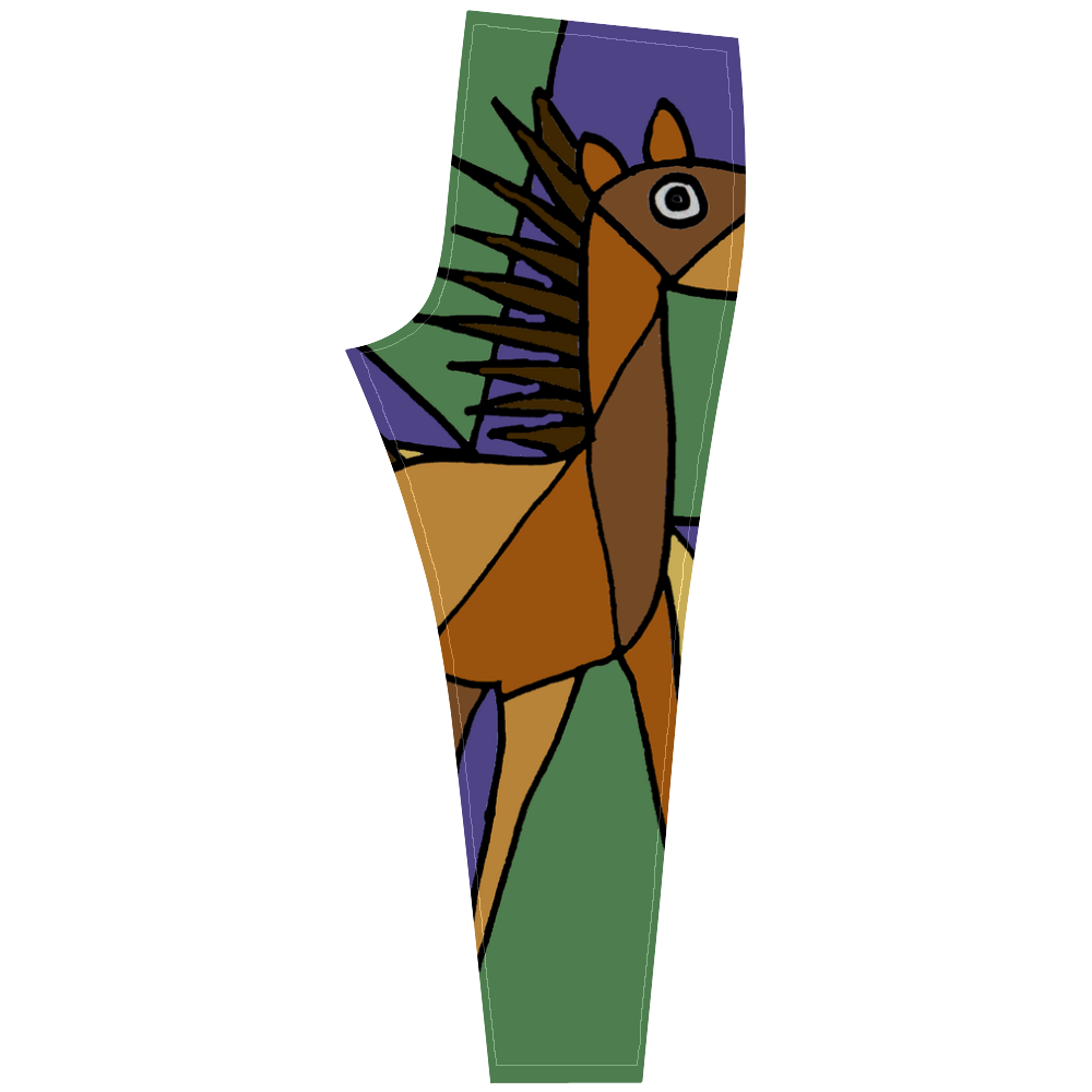 Cool Funny Folk Art Horse Cassandra Women's Leggings (Model L01)