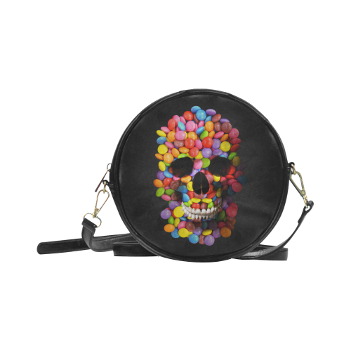 Halloween Candy Sugar Skull Round Sling Bag (Model 1647)