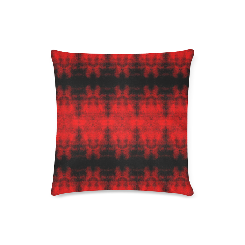 Red Black Gothic Pattern Custom Zippered Pillow Case 16"x16"(Twin Sides)
