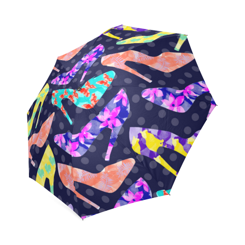 Colorful High Heels Pattern Foldable Umbrella (Model U01)