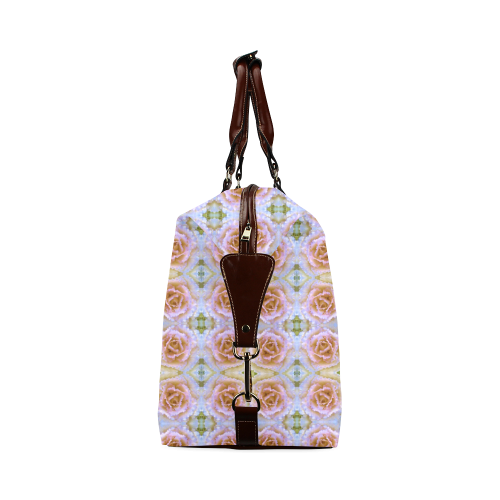 Pink Light Blue Pastel Flowers Classic Travel Bag (Model 1643)