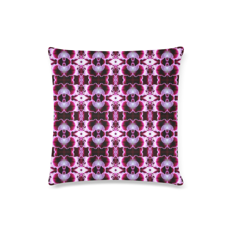 Purple White Flower Abstract Pattern Custom Zippered Pillow Case 16"x16"(Twin Sides)