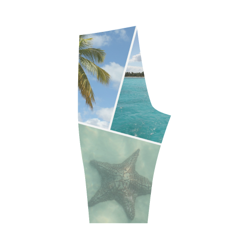 Caribbean Collage Hestia Cropped Leggings (Model L03)