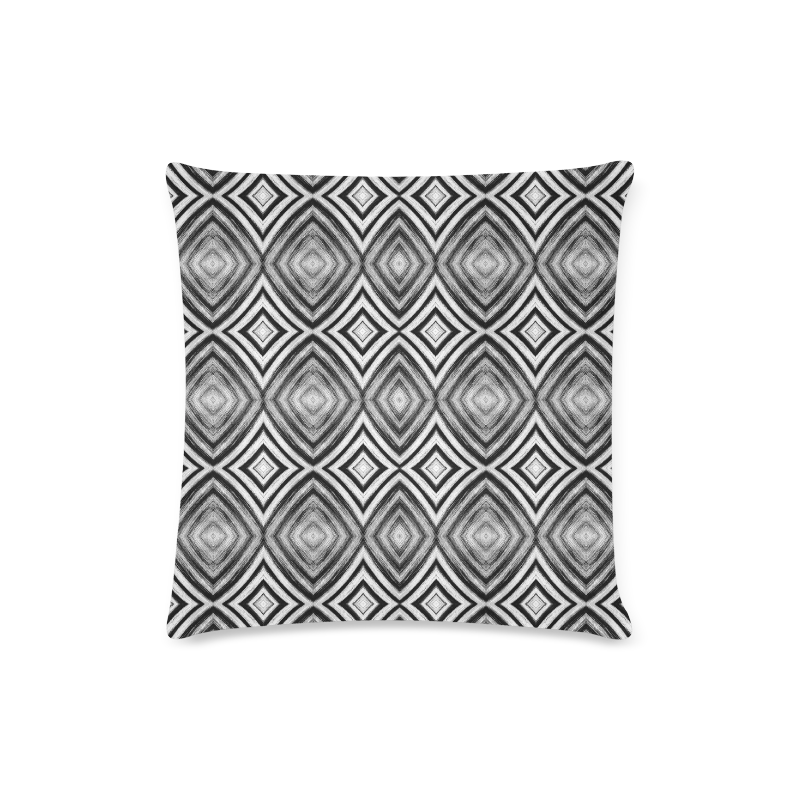 black and white diamond pattern Custom Zippered Pillow Case 16"x16"(Twin Sides)