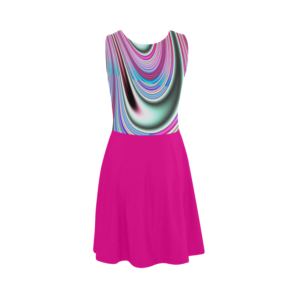 Pastel Ocean Waves Fractal Abstract Atalanta Sundress (Model D04)