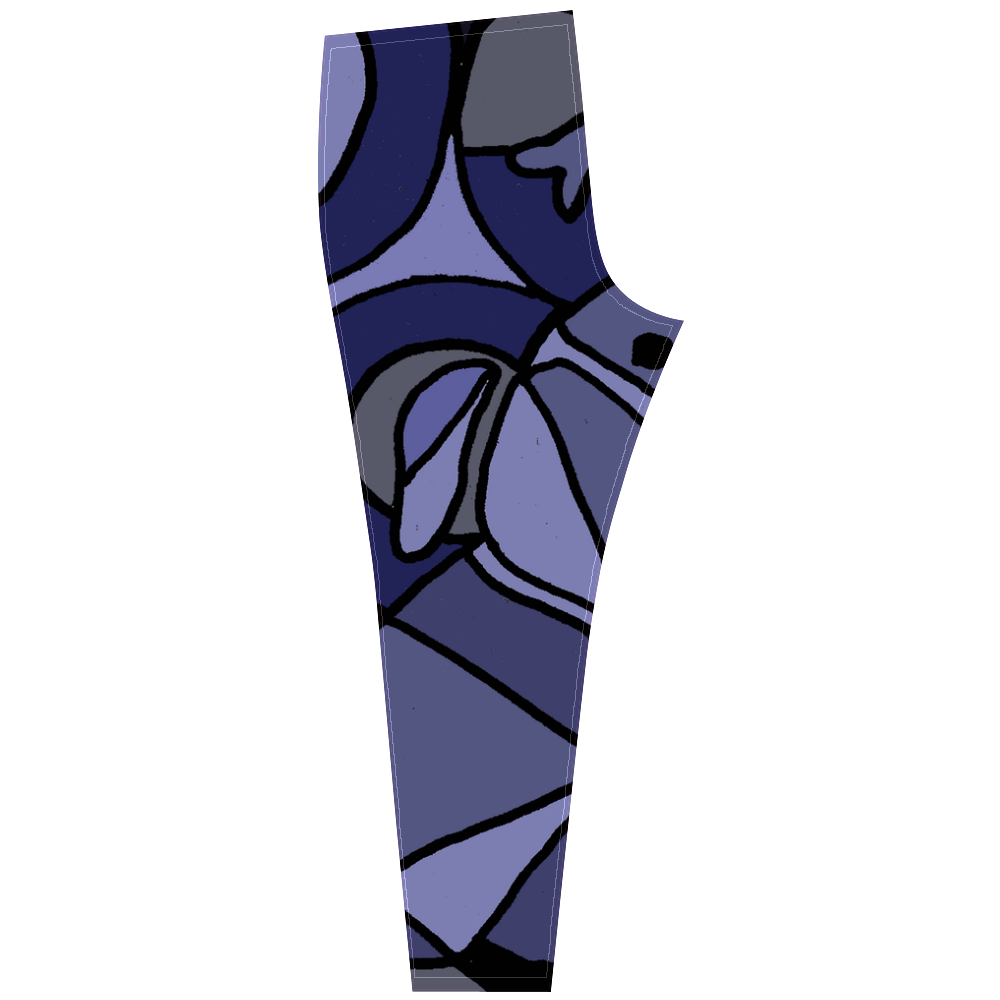 Cool Blue Elephant Abstract Art Cassandra Women's Leggings (Model L01)