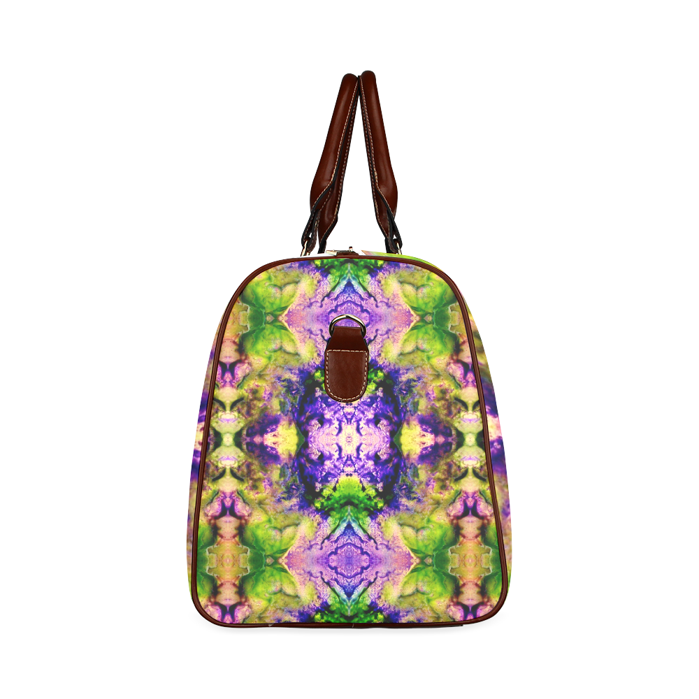 Green,Purple Yellow ,Goa Pattern Waterproof Travel Bag/Small (Model 1639)
