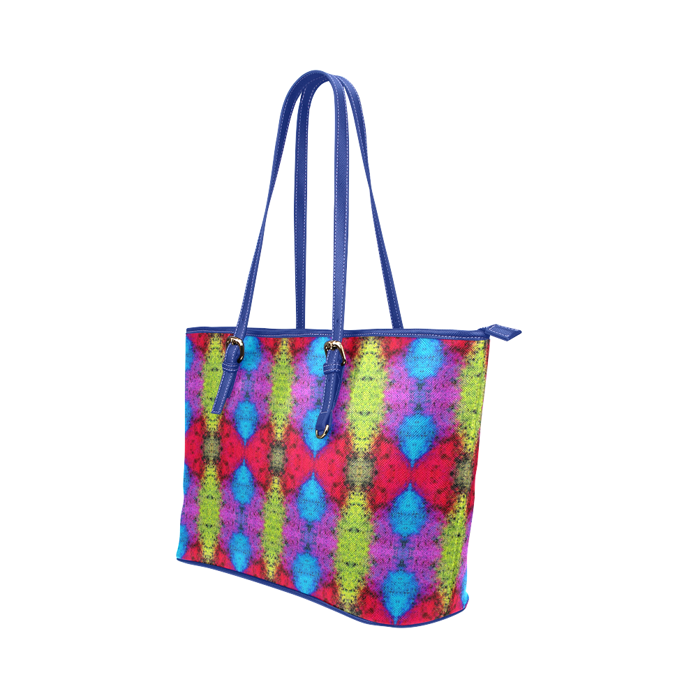 Colorful Painting Goa Pattern Leather Tote Bag/Small (Model 1651)