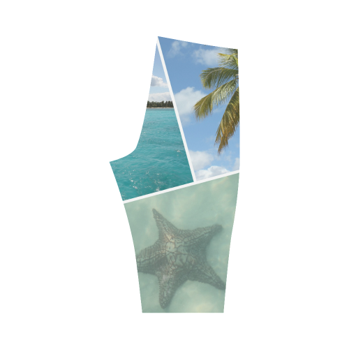 Caribbean Collage Hestia Cropped Leggings (Model L03)