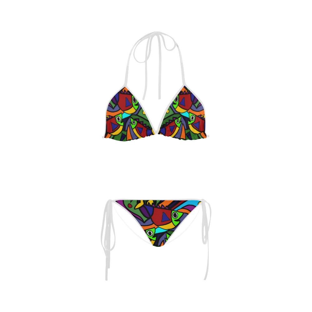 Cool Funky Fish Abstract Custom Bikini Swimsuit