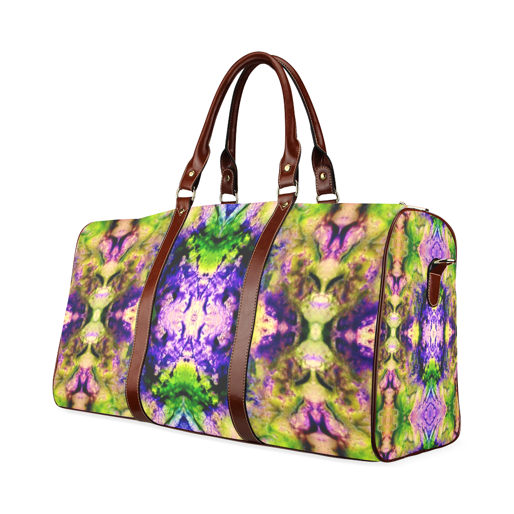 Green,Purple Yellow ,Goa Pattern Waterproof Travel Bag/Small (Model 1639)