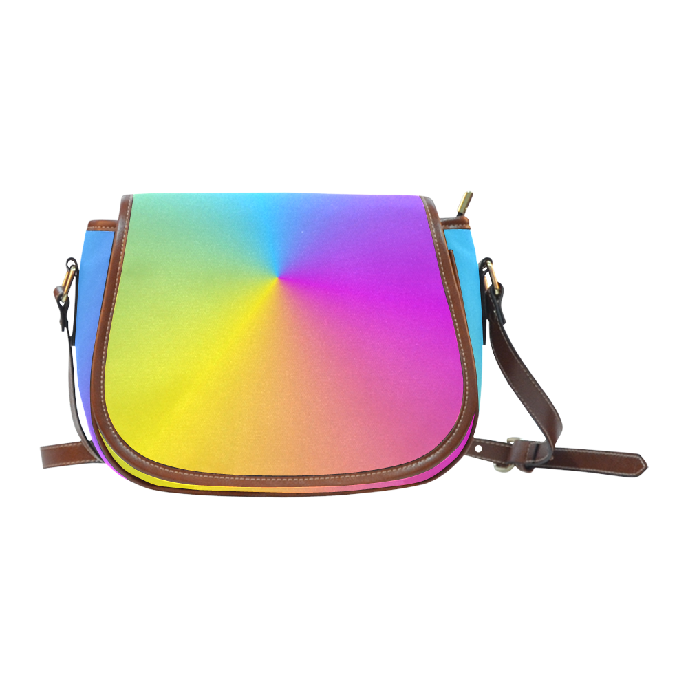 Pastel Rainbow Sunburst Saddle Bag/Small (Model 1649) Full Customization