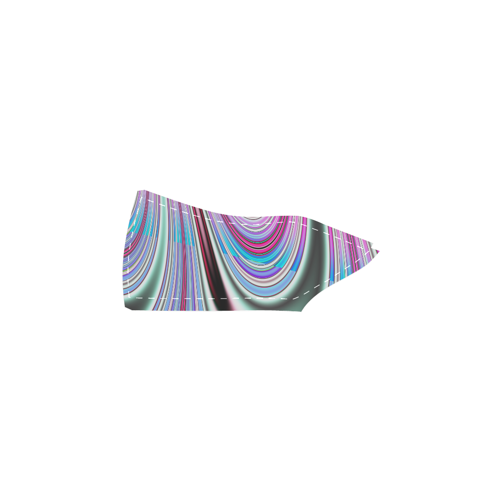 Pastel Ocean Waves Fractal Abstract Men's Slip-on Canvas Shoes (Model 019)