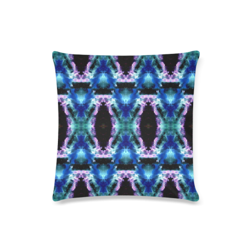 Blue, Light Blue, Metallic Diamond Pattern Custom Zippered Pillow Case 16"x16"(Twin Sides)