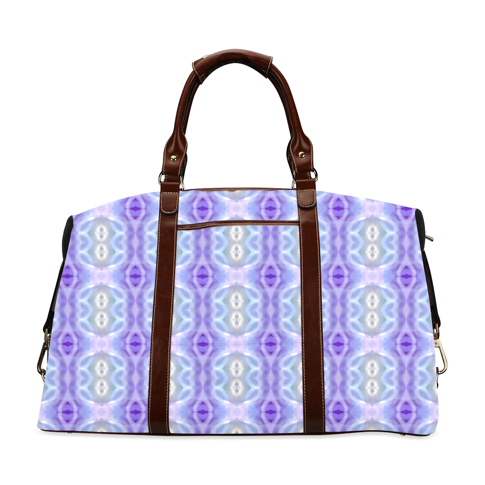 Light Blue Purple White Girly Pattern Classic Travel Bag (Model 1643)