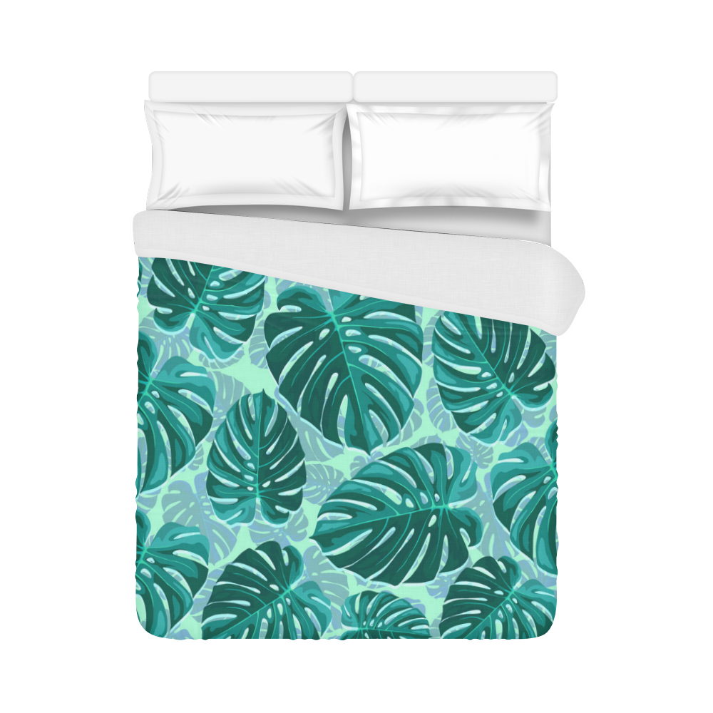 Tropical Leaf Monstera Plant Pattern Duvet Cover 86"x70" ( All-over-print)