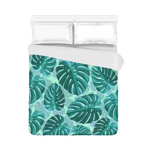 Tropical Leaf Monstera Plant Pattern Duvet Cover 86"x70" ( All-over-print)