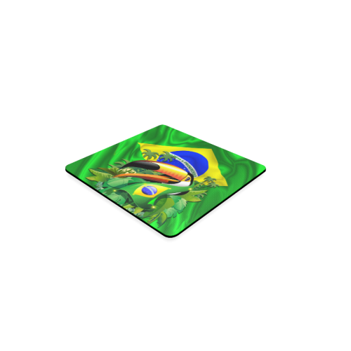 Brazil Flag with Toco Toucan Square Coaster