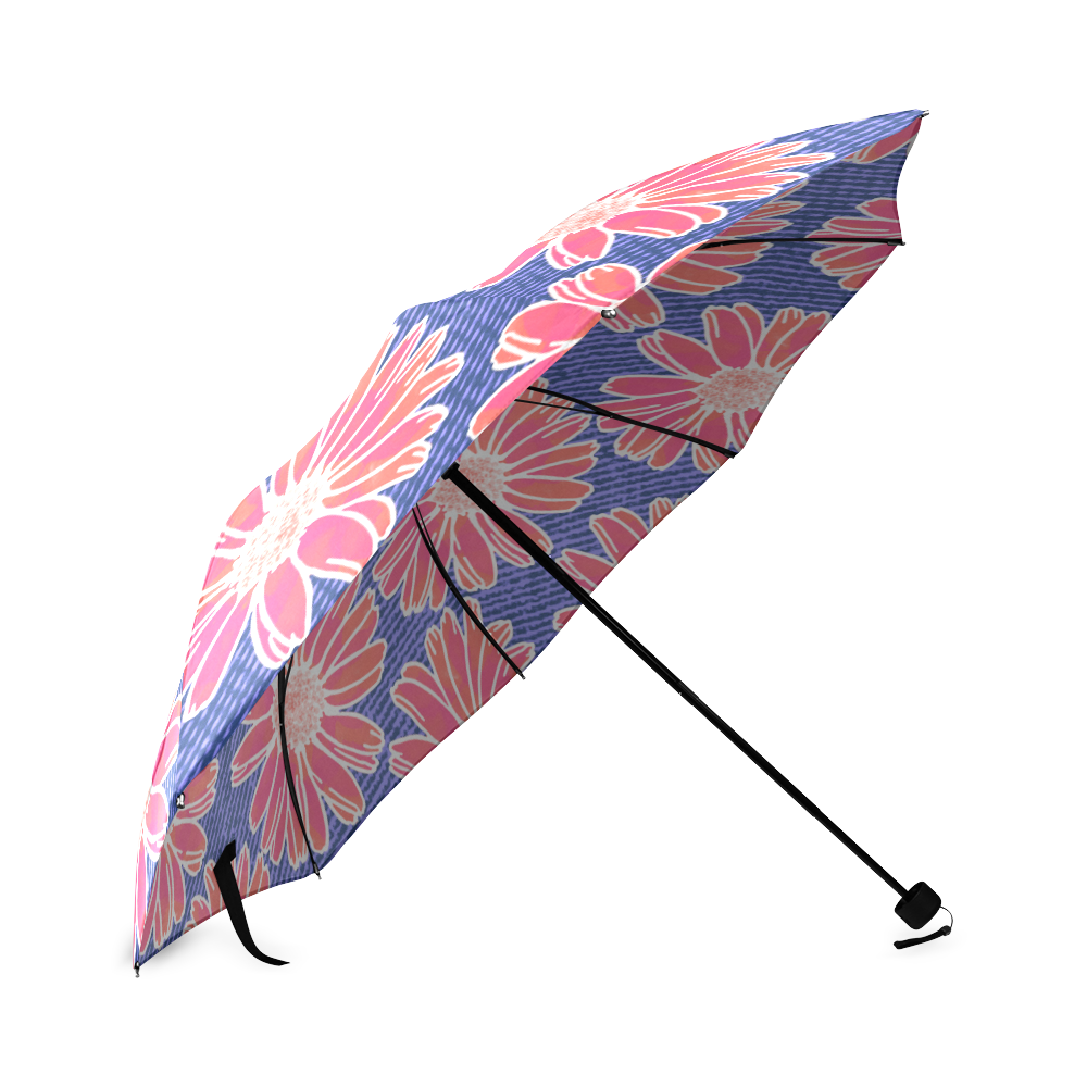 Pink Daisy Pattern Foldable Umbrella (Model U01)