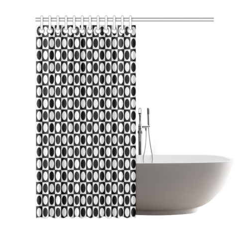 Modern DOTS in SQUARES pattern - black white Shower Curtain 72"x72"