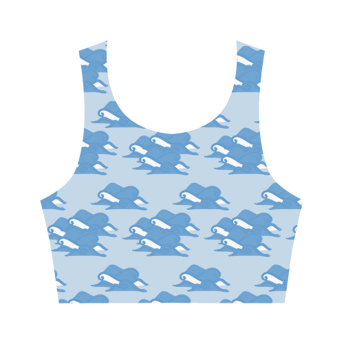 Once Upon an Ocean/Blue Women's Crop Top (Model T42)