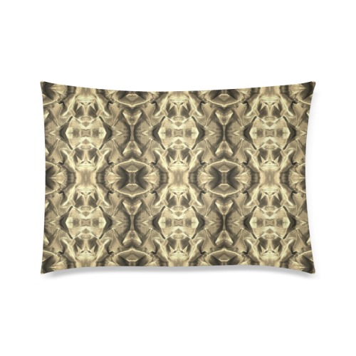 Gold Fabric Pattern Design Custom Zippered Pillow Case 20"x30" (one side)