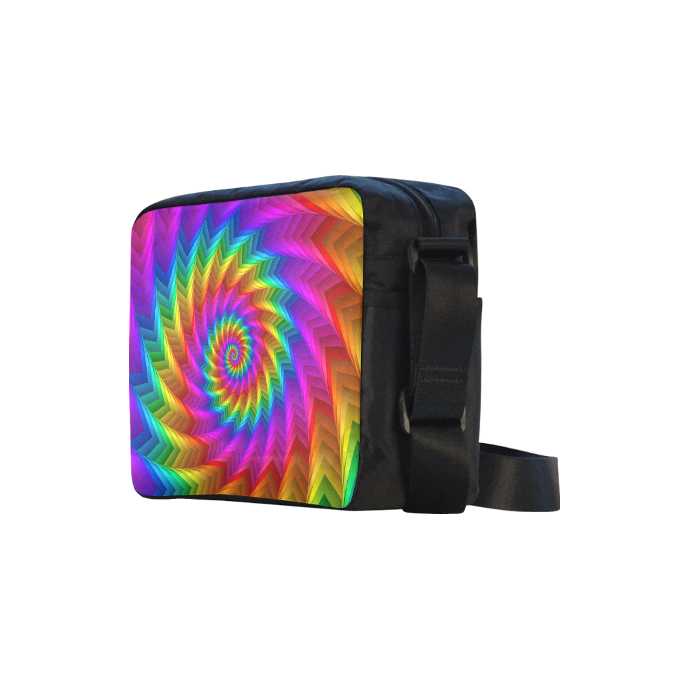 Psychedelic Rainbow Spiral Fractal Classic Cross-body Nylon Bags (Model 1632)