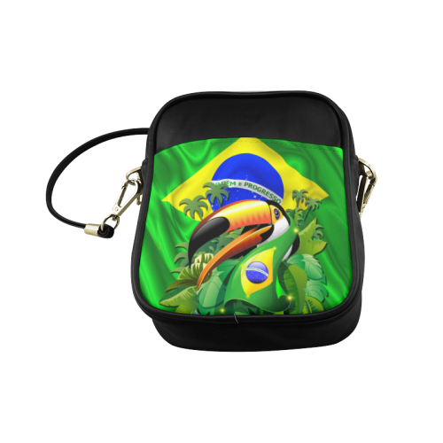 Brazil Flag with Toco Toucan Sling Bag (Model 1627)
