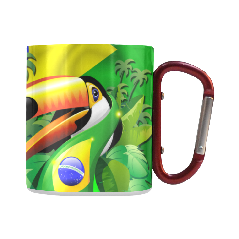 Brazil Flag with Toco Toucan Classic Insulated Mug(10.3OZ)