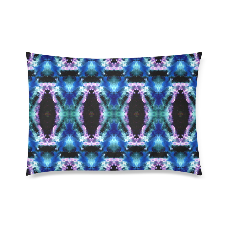 Blue, Light Blue, Metallic Diamond Pattern Custom Zippered Pillow Case 20"x30" (one side)