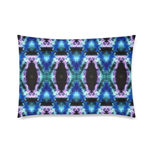 Blue, Light Blue, Metallic Diamond Pattern Custom Zippered Pillow Case 20"x30" (one side)