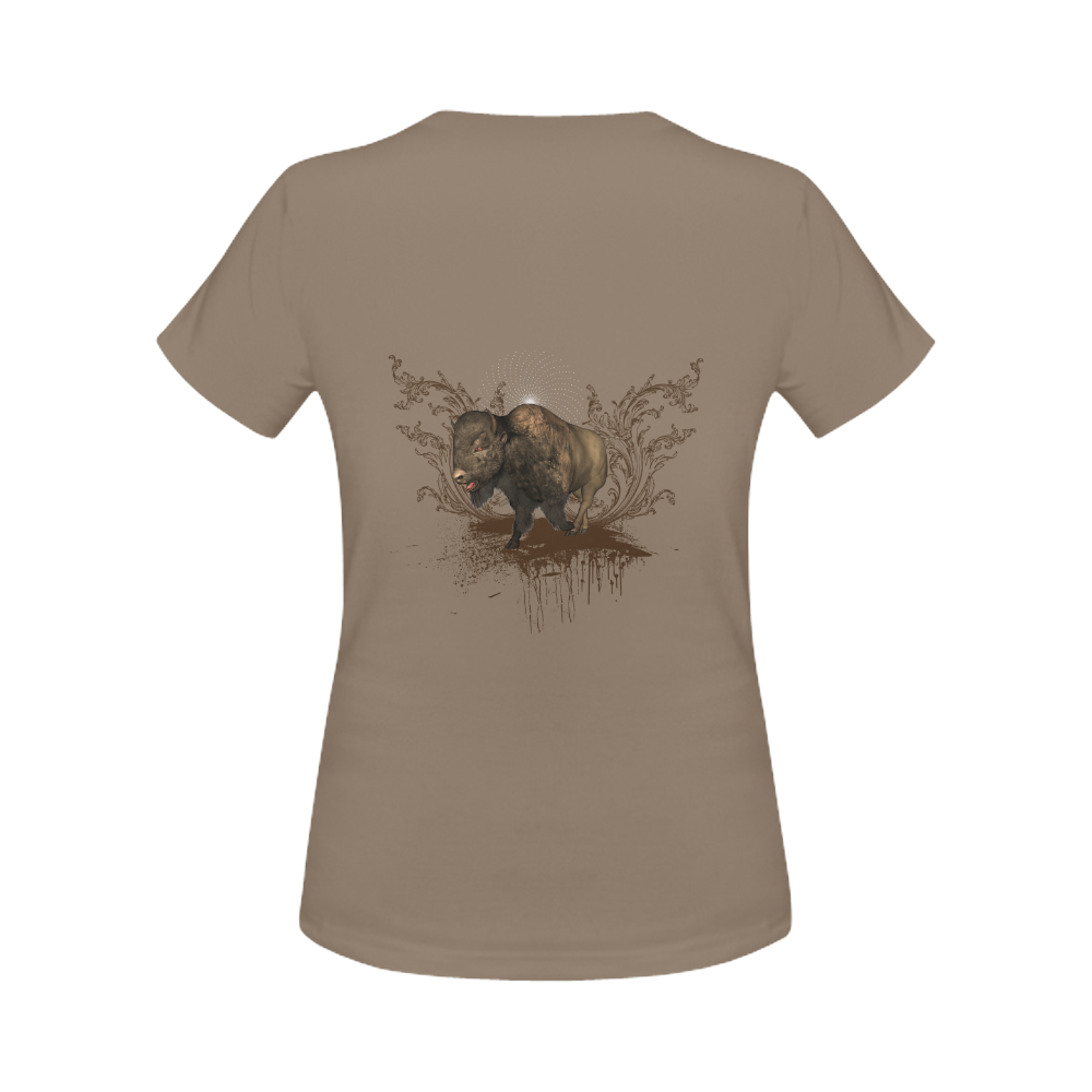 The bison Women's Classic T-Shirt (Model T17）