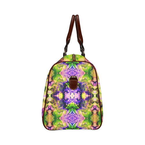Green,Purple Yellow ,Goa Pattern Waterproof Travel Bag/Large (Model 1639)