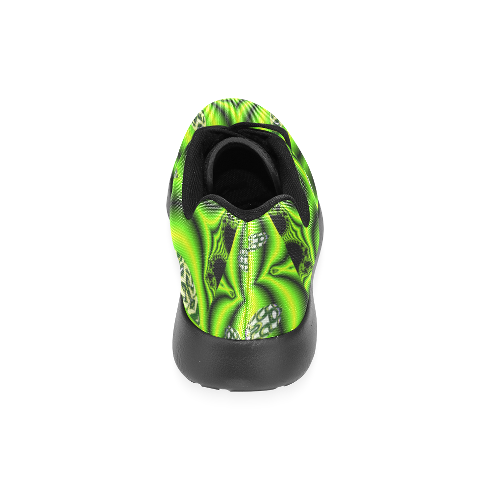 Spring Lime Green Garden Mandala, Abstract Spirals Women’s Running Shoes (Model 020)