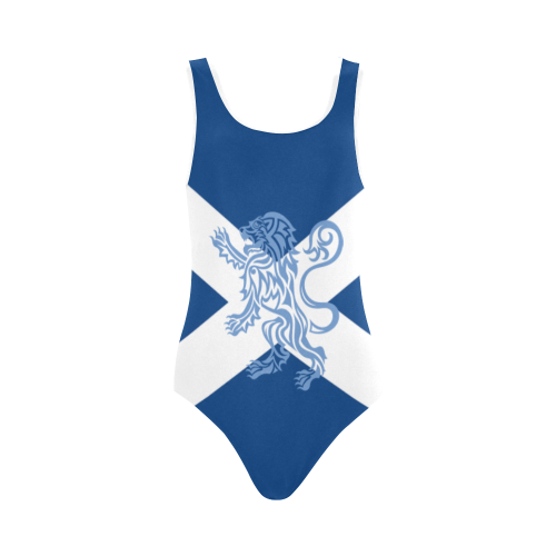 Tribal Lion Rampant and Saltire Flag by ArtformDesigns Vest One Piece Swimsuit (Model S04)