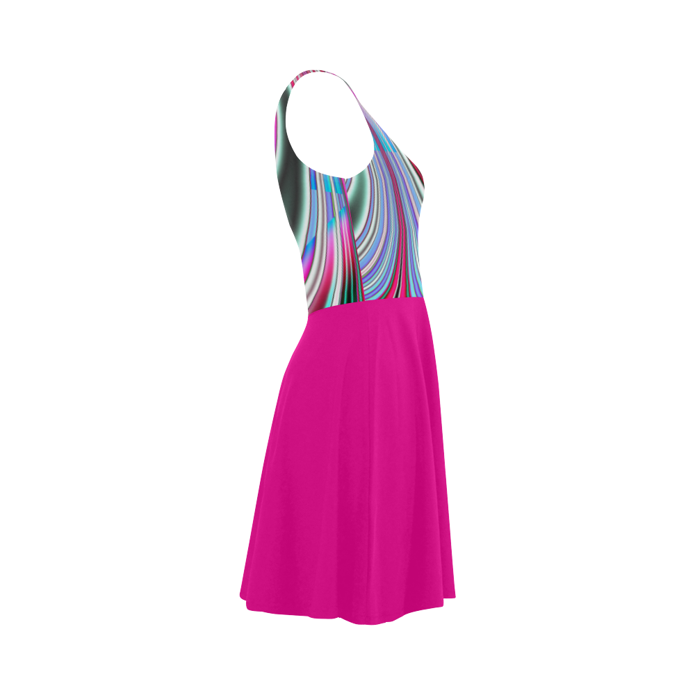 Pastel Ocean Waves Fractal Abstract Atalanta Sundress (Model D04)