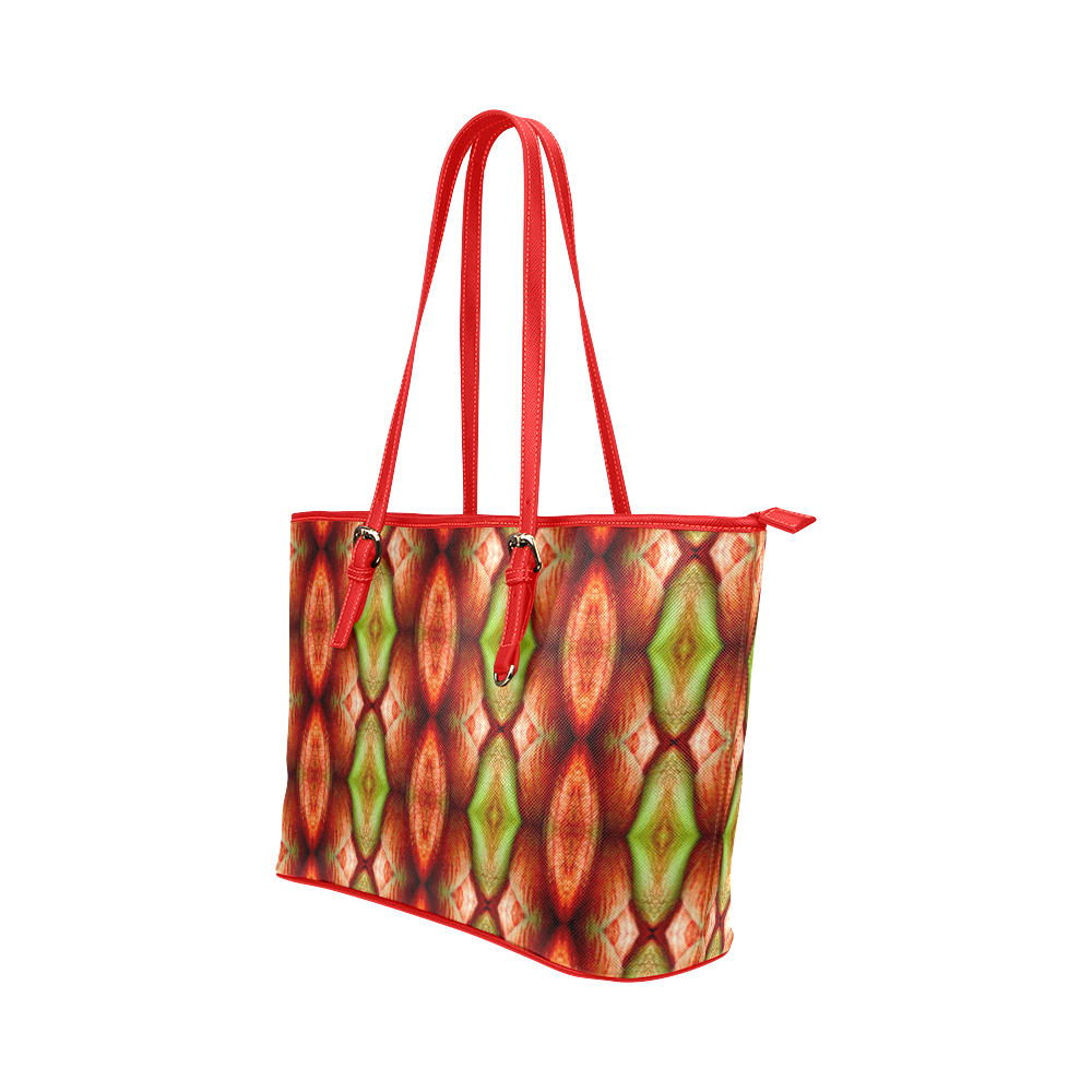 Melons Pattern Abstract Leather Tote Bag/Small (Model 1651)