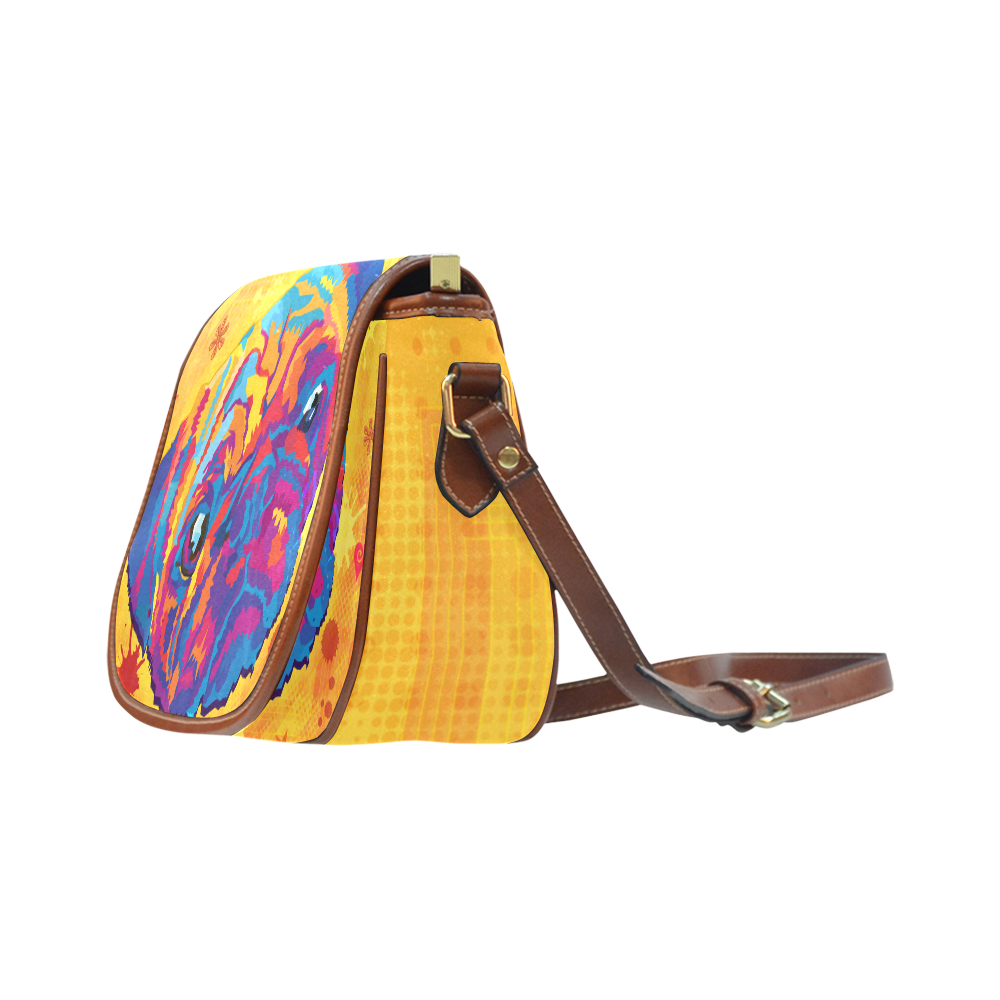 pop art pug Saddle Bag/Small (Model 1649) Full Customization