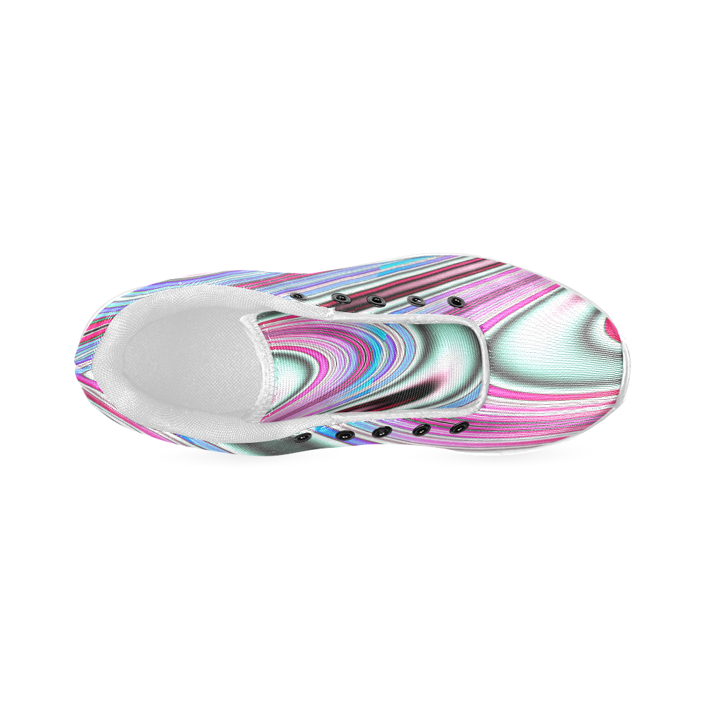 Pastel Ocean Waves Fractal Abstract Women’s Running Shoes (Model 020)