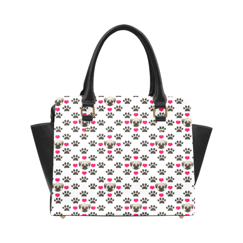 Pug Love Dog Pattern by ArtformDesigns Classic Shoulder Handbag (Model 1653)