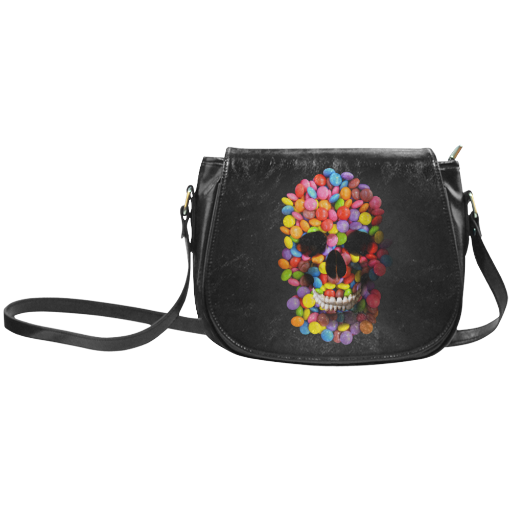 Halloween Candy Sugar Skull Classic Saddle Bag/Large (Model 1648)