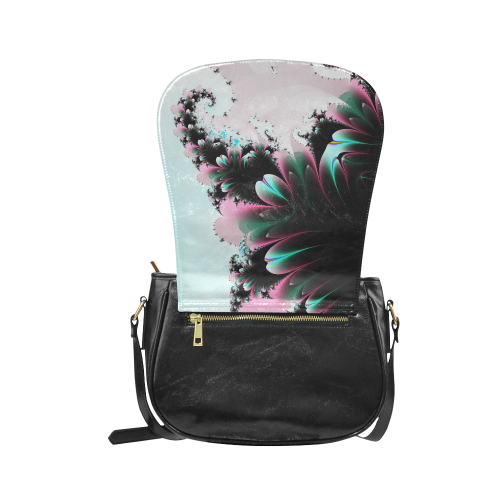 Twilight Comes To The Meadow Fractal Abstract Classic Saddle Bag/Large (Model 1648)
