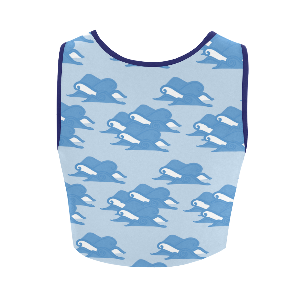 Once Upon an Ocean/Blue Women's Crop Top (Model T42)