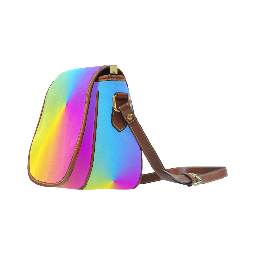 Pastel Rainbow Sunburst Saddle Bag/Small (Model 1649) Full Customization