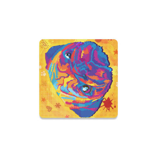 pop art pug Square Coaster