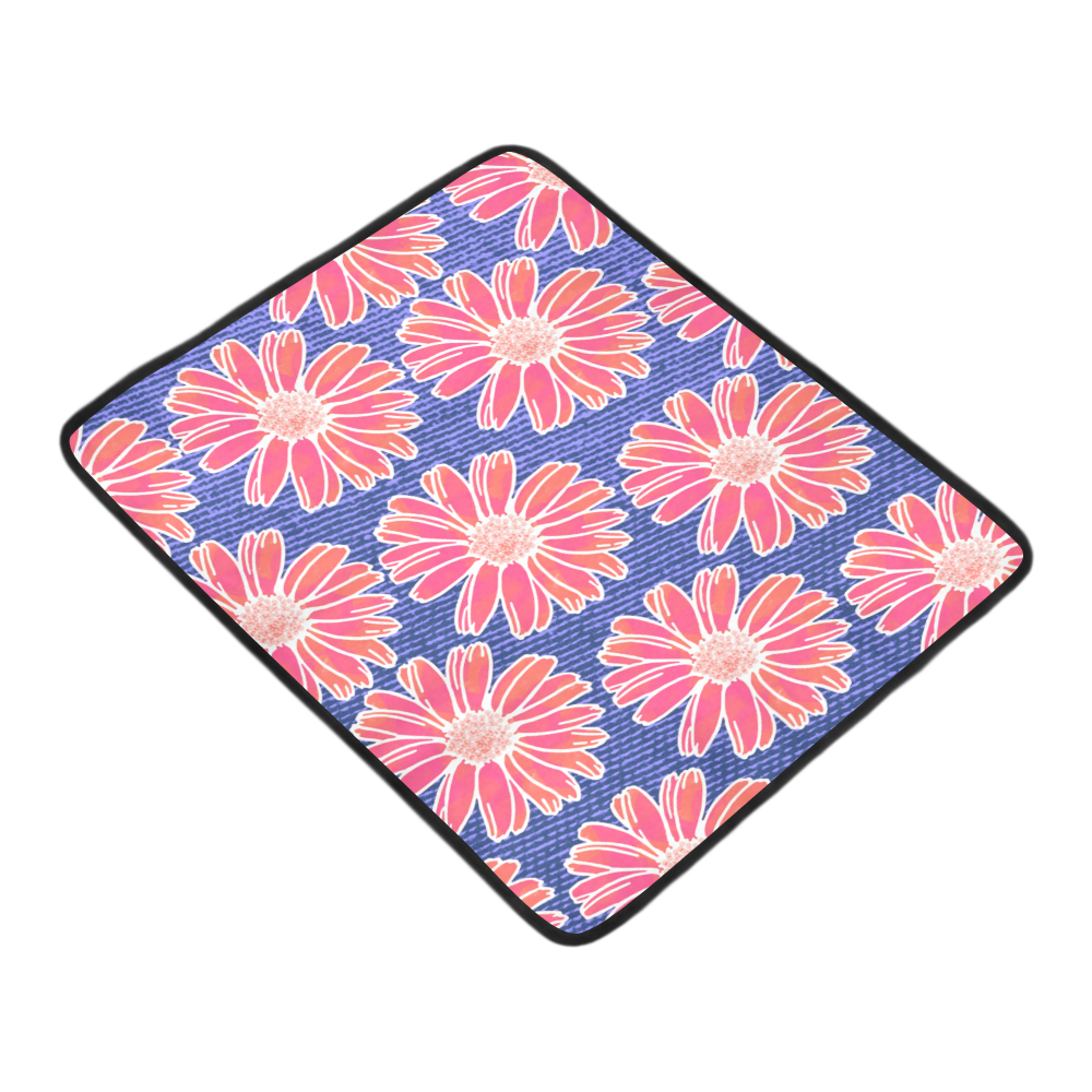 Pink Daisy Pattern Beach Mat 78"x 60"