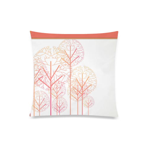 Skeleton Trees Shades of Orange on Cream Custom Zippered Pillow Case 20"x20"(Twin Sides)